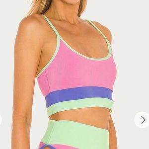 Beach Riot Eva Bikini Top in ColorBlock Pastel Colors